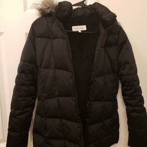 Calvin Klein Black Down Feather Coat-Small